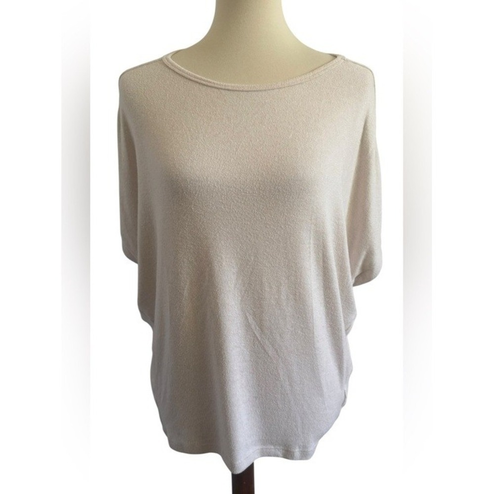 Quince Lightweight Cotton Cashmere Link-Stitch Dolman Sweater Size Medium